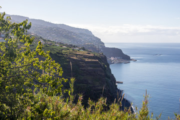 Madeira coastline cliffs Hiking small trail sea