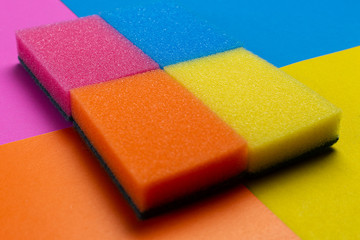 Colorful sponges for washing dishes