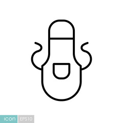 Kitchen apron protective garment vector icon