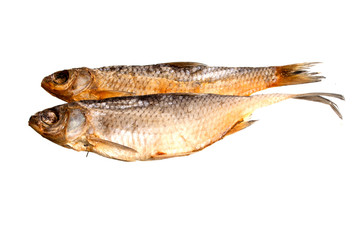 dry fish isolated on white background