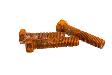 rusty bolt isolated on white background