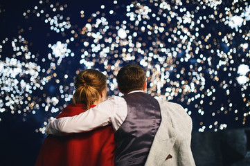 couple watching firework