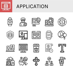 Set of application icons