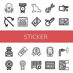 sticker simple icons set