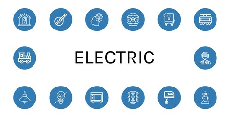 electric simple icons set