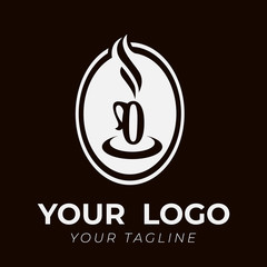 O ALPHABET INITIAL CIRCLE COFFEE LOGO TEMPLATE