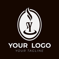 Y ALPHABET INITIAL CIRCLE COFFEE LOGO TEMPLATE
