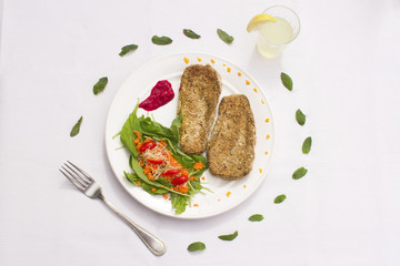 Eggplant schnitzel plant based food 