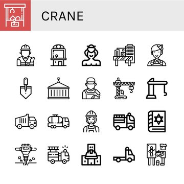Set of crane icons