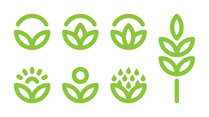 Set of logos. Eco friendly concept. Green leaf vector logo design.