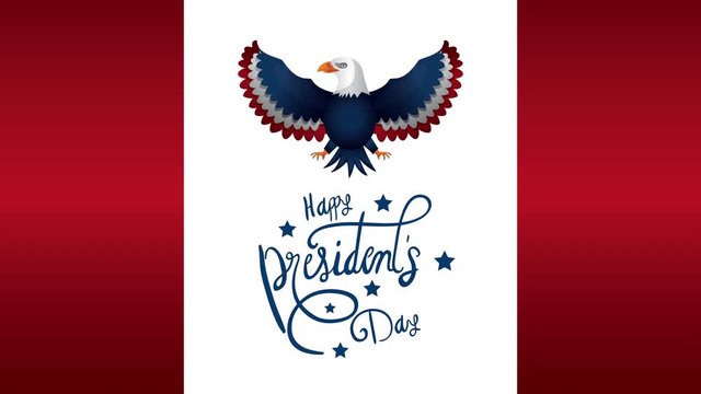 presidents day lettering with eagle
