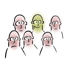  Man with a yellow face