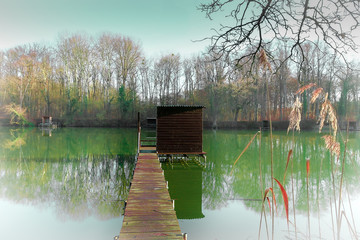 Altrhein Rhein Landschaften in Rheinlandpfalz angeln und Fischerh&uuml;tten