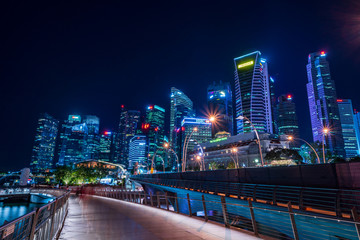 Fototapeta premium Singapore City view at night