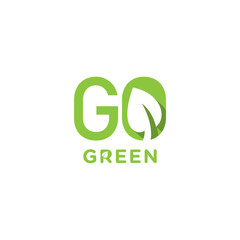 Logo design about go green idea - obrazy, fototapety, plakaty