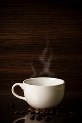 Coffee bean menu background. Used to select the coffee shop menu. Menu coffee copy space. 