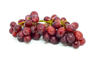 bunch of red grape isolated on white