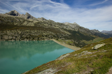 Dam at the Goescheneralp in the central Swiss mountatins