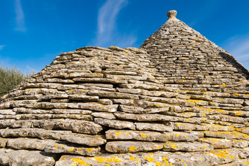 Beautiful view of Trulli houses stone roof in Alberobello, Italy