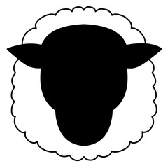 icon of a black sheep without eyes 