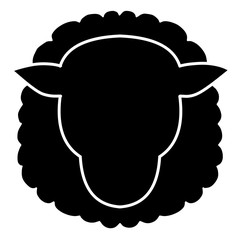 black icon of a sheep without eyes 