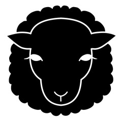 black icon of a black sheep's head