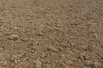 Background of the plowed field prepared for sowing