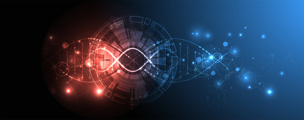 Science template, wallpaper or banner with a DNA molecules.