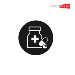 Pill Capsule Medicine Icon Design Vector