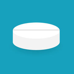 white medical pill icon- vector illustration