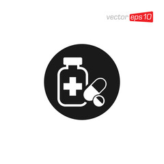 Pill Capsule Medicine Icon Design Vector