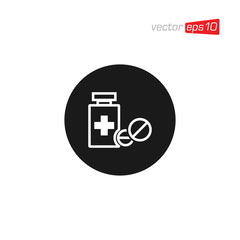 Pill Capsule Medicine Icon Design Vector