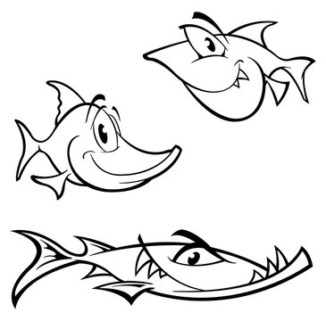 Fish cartoon characters