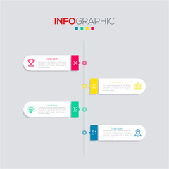 Business data visualization. Infographic element with icons and options or steps. Can be used for process, presentation, diagram, workflow layout, info graph, web design. Vector business template.