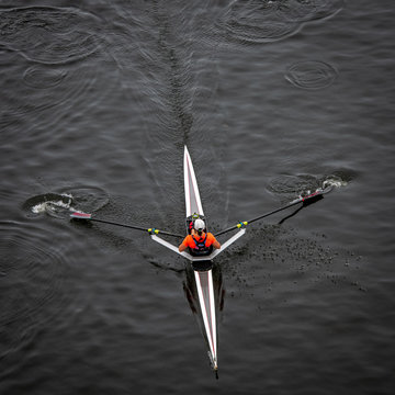 Solo Rower On The River