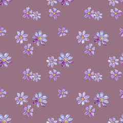 Watercolor hand painted spring botanical flowers illustration seamless pattern, wallpaper, wrapping paper