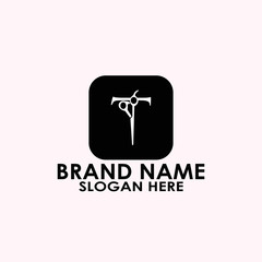 logo letter t haircut vector design