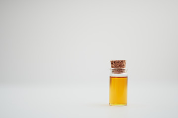Walnut oil in glass bottle
