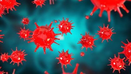 Bacteria, virus cell 3D illustration.