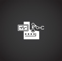 Robotic surgery related icon on background for graphic and web design. Creative illustration concept symbol for web or mobile app