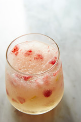 Crushed fruit drink in glass 