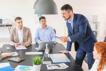 Group of business people during meeting in office