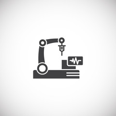 Robotic surgery related icon on background for graphic and web design. Creative illustration concept symbol for web or mobile app