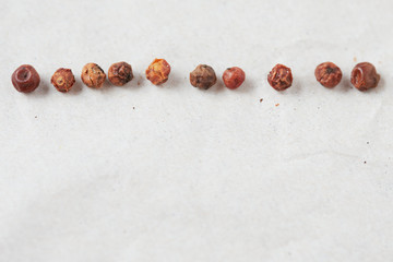 Closup on Kampot pepper (Piper nigrum)