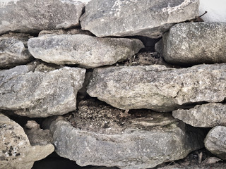 old stone wall of stones