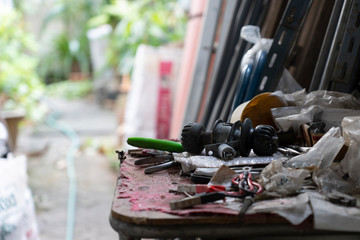Equipment and natural storage zone next to the house