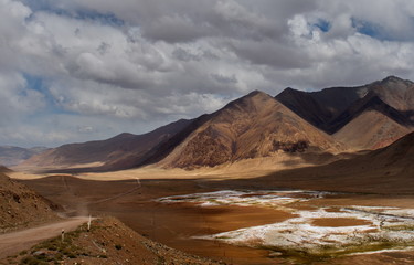 Kyrgyzstan. The Eastern section of the Pamir highway near the border with Tajikistan.