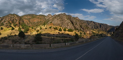 Kyrgyzstan. The Eastern section of the Pamir highway near the border with Tajikistan.