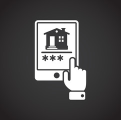 Obraz premium Smart home related icon on background for graphic and web design. Creative illustration concept symbol for web or mobile app