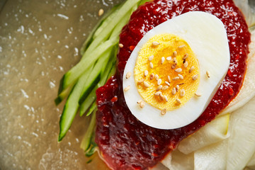 Naengmyeon, Korean traditional cold noodle 
